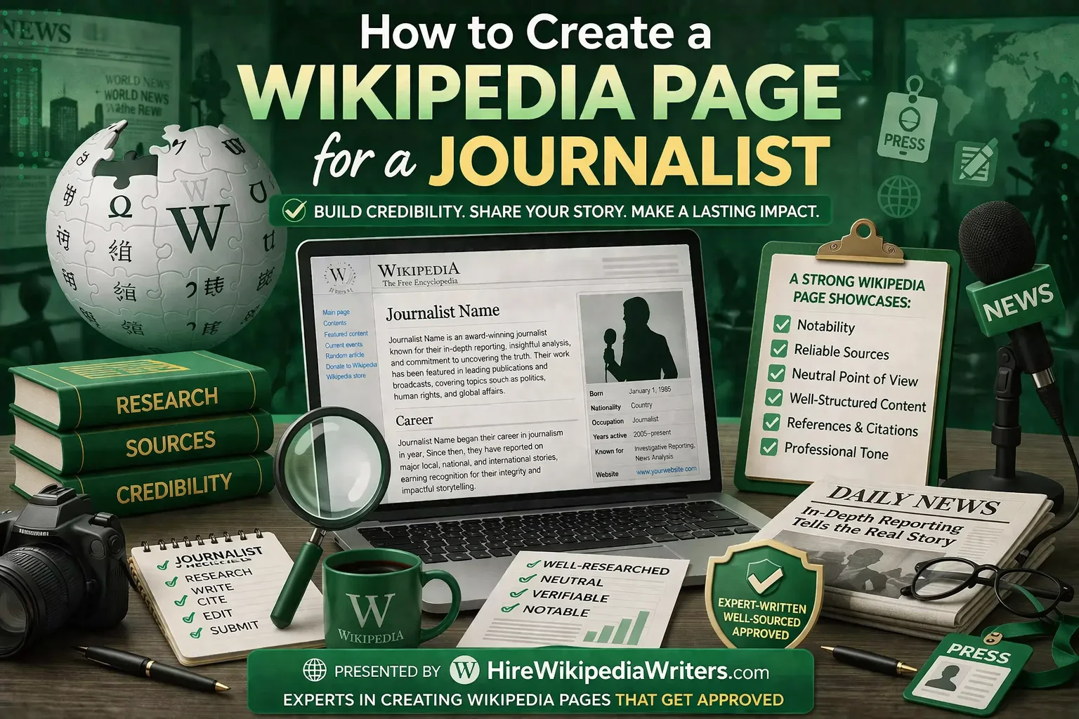 Wikipedia Page for a Journalist