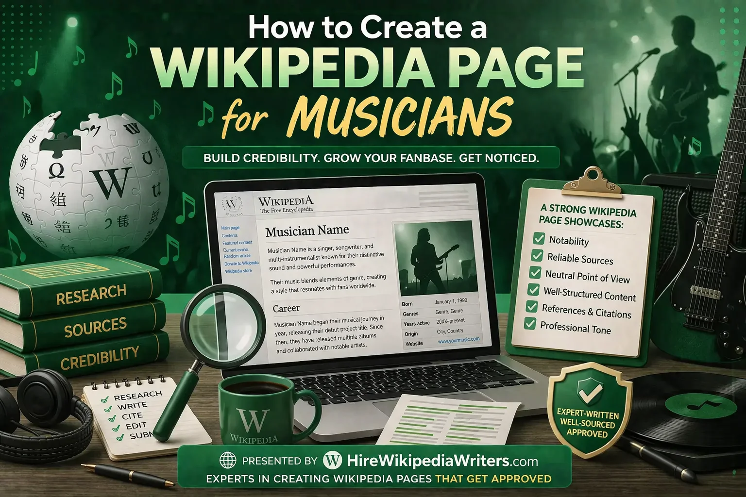 Wikipedia Page for Musicians